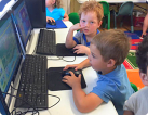 children in a computer room